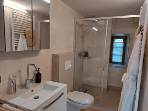 Kylpyhuone majoituspaikassa AlpApart Hornberg