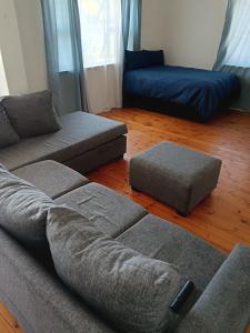 sala de estar con sofá y cama en Oakdale guest house en Ciudad del Cabo