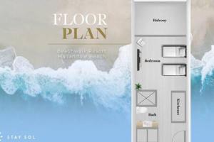 a view of a floor plan of a building at Upper studio Balcony Pool Gym - Near Beach in Hallandale Beach