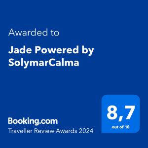 a screenshot of a cell phone with the text awarded to tablepowered by swami at Welooveyou Jade in Costa Calma