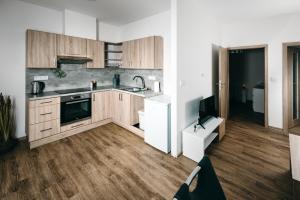 Dapur atau dapur kecil di Byt 21 v Rezidenci Bílý lev na náměstí