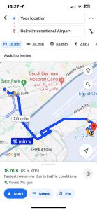 a screenshot of a map of the car park at 14 Min from cairo airport in Cairo