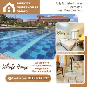 a collage of pictures of a house and a swimming pool at AIRPORT GUESTHOUSE DAVAO in Davao City