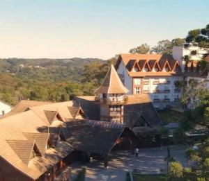 an overhead view of a building with a roof at Gramado Parks in Gramado