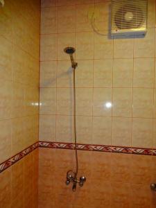 a shower in a bathroom with a fan at فندق سفير العرب in Rafha