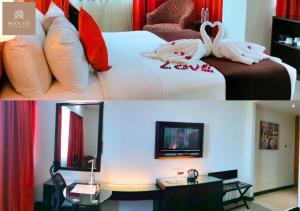 Postel nebo postele na pokoji v ubytování Hock Lee Hotel & Residences