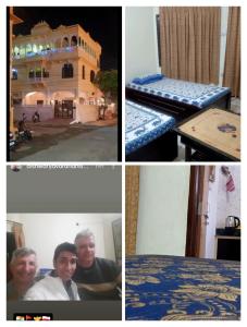 a collage of pictures of people and a table at Gokulam Villa in Udaipur