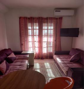 sala de estar con sofá y mesa en Joli studio, 17 Avenue Hedi Nouira Ennasr 2, Ariana, Tunis, en Ariana