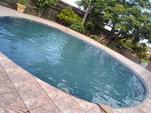 Una piscina con agua azul en un patio. en Liyoli Guesthouse, en Mthatha 16 fotos más