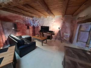 TV a/nebo společenská místnost v ubytování Les papillons