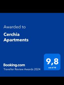 uma imagem de um telemóvel com o texto atualizado para ceria apartments em Cerchia Apartments em Corbara