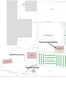 a schematic diagram of the proposed redevelopment of the site at Aileen - Unique tiny house with wood fired roll top bath in heart of the Cairngorms in Ballater