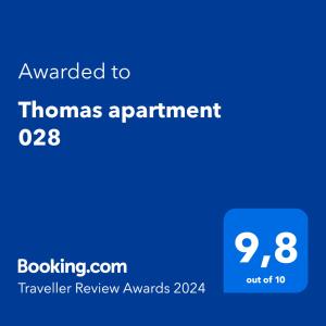 uno schermo blu con il testo assegnato a Thams. di Thomas apartment 028 a Lubiana