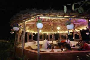 THE ROXXY ROYAL في ريشيكيش: مجموعة اشخاص يجلسون في جناح في الليل