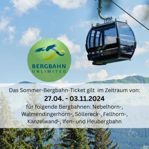 a flyer for a gondola ride at a resort at BERGFEX Gaisalphorn mit Sommer-Bergbahnticket in Oberstdorf