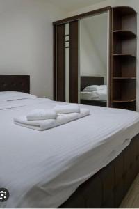 Un pat sau paturi într-o cameră la Bucium Comfort Apartaments