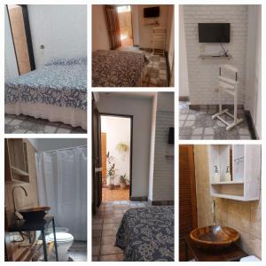 a collage of photos of a hotel room at A&F 4 Habitación con baño privado in San Fernando del Valle de Catamarca