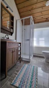 瑟弗根的住宿－Lenabua，带淋浴和盥洗盆的浴室