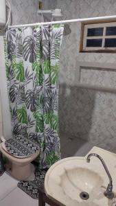 Koupelna v ubytování Casa rustica de Praia em Cumuruxatiba-BA