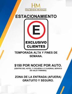 un cartel de la agencia europea de firmas para la evacuación de ciudadanos en Hotel Hacienda Morales., en Guanajuato