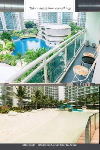een collage van foto's van een resort met een zwembad bij Positano 2br Beach View in Manilla