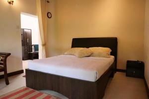 1 cama con 2 almohadas en una habitación en The Bliss Hostel Kandy, en Kandy