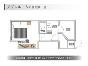 uma planta de uma casa pequena em Hotel cooju Fukui em Sakai