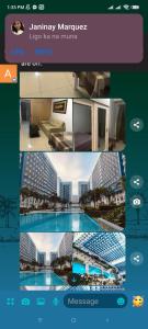 a collage of three pictures of a hotel at ARISE shell Residences in Manila
