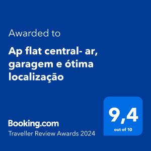 a screenshot of a cell phone with the text upgraded to ap flat central air at Ap flat central- ar, garagem e ótima localização in Foz do Iguaçu