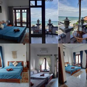 a collage of four pictures of a hotel room at Tulip Mui Ne in Phan Thiet