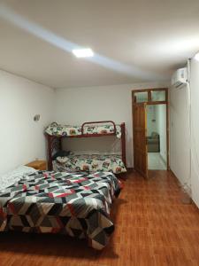 ein Schlafzimmer mit einem Bett in einem Zimmer in der Unterkunft alojamiento la pipi in Las Heras