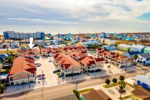 an aerial view of a city with buildings at Kia Ora Casita in Port Aransas