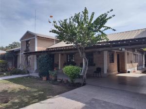 ein Haus mit einem Baum davor in der Unterkunft Sueño de Termas in Termas de Río Hondo