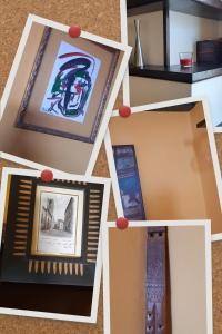 un collage de fotos en una pared en Appartamento con giardino e parcheggio riservato en Narni