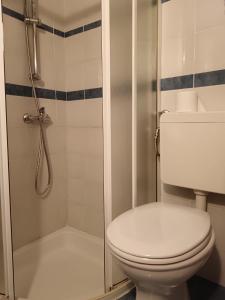 a bathroom with a toilet and a shower at Lamar in Cres