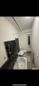 a bathroom with a sink and a tub and a toilet at 3 Schlafzimmer Apartment in Euratsfeld