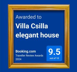艾德的住宿－Villa Csilla elegant house，别墅国营代理房的框架标志