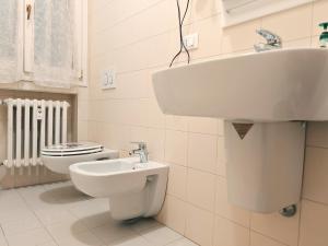 a bathroom with a sink and a toilet at Goldmine Guest House 1 in Venice