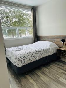 a bedroom with a bed and a window at Auberge Morritt in Mont-Tremblant +32 photos