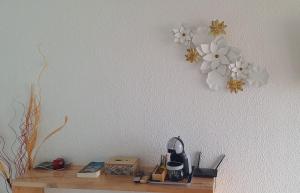 Příslušenství pro přípravu čaje a kávy v ubytování Studio de la baie Trois-ilets