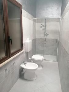 卡普多蘭多的住宿－My dream，一间带卫生间和玻璃淋浴间的浴室