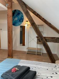 Postel nebo postele na pokoji v ubytování La grange du Contourés