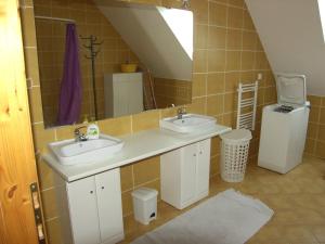 A bathroom at Hunyadi Apartment