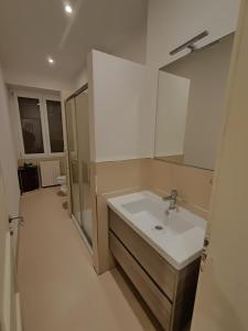 a bathroom with a sink and a mirror at Casa di Ale in Verona