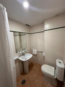 a bathroom with a toilet and a sink at Hostal San Felipe in Marbella