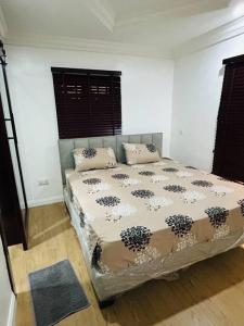 a bedroom with a bed and two pillows on it at Not Like The Rest of ‘Em! in Lagos