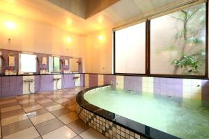 baño grande con piscina grande en 民宿ふくだ, en Minamiōsaka