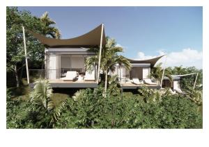 a rendering of a villa in a garden at Silversands Beach House Grenada in Bamboo
