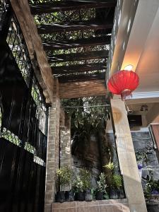 a room with plants and a red lantern at Family House in Cagayan de Oro City in Cagayan de Oro