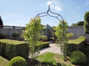 a garden with two trees and a fence at 1 Bed in Tunbridge Wells 43355 